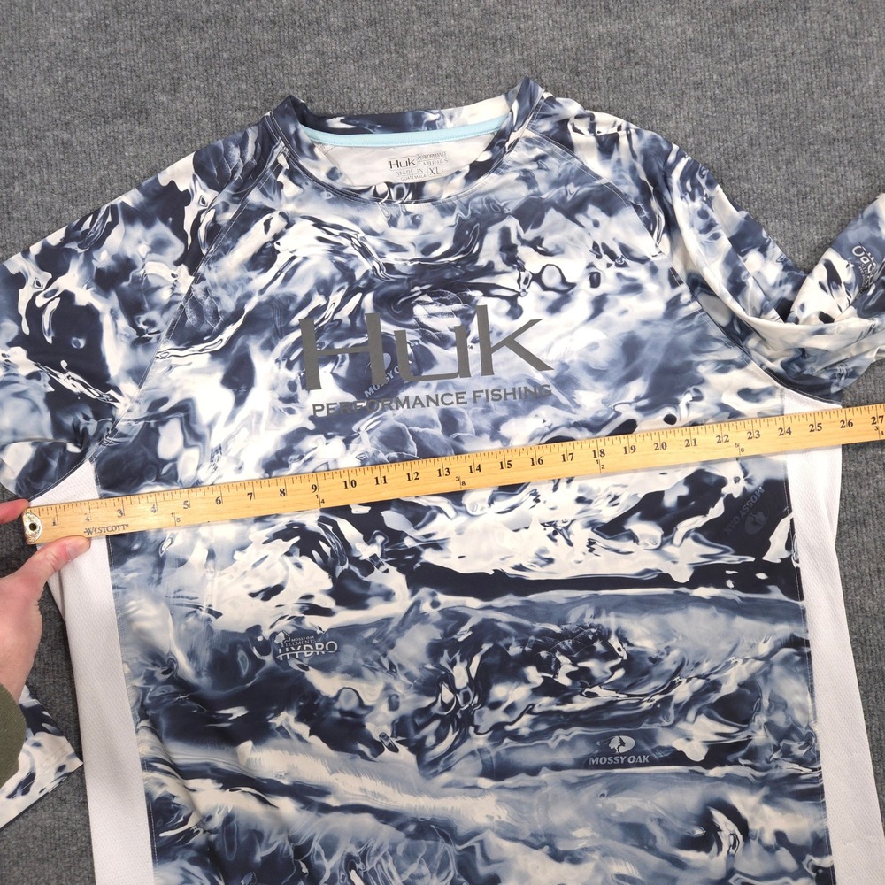 Huk Pursuit Shirt Mens XL Hydro Ice Mossy Oak Camo Performance Fishing Outdoor - Picture 4 of 8